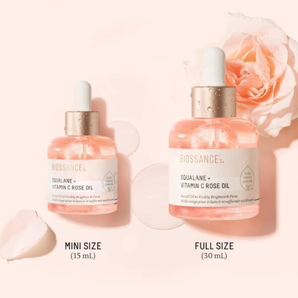BIOSSANCE Squalane and Vitamin C Rose Oil.