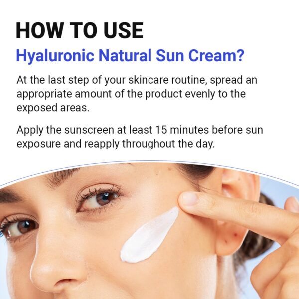 ISNTREE Hyaluronic Acid Natural Suncream SPF50 PA++++ 50ml 1.69 fl.oz | Evens out skin tone | Lightweight sunscreen | Replenishes moisture - Image 3